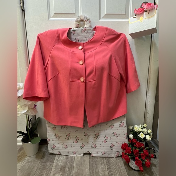 Ladies plus Larry Levine classics 20W coral blazer - Picture 4 of 14